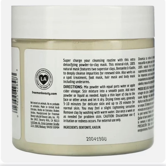 Deep Cleansing Powder-To-Clay Mask, spot treatment, foot & hair mask - Picture 3 of 3
